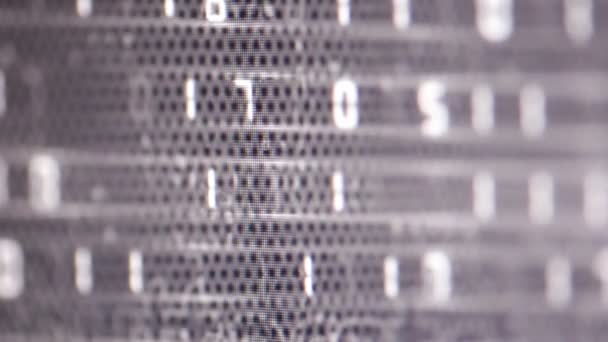 vue rapprochée des chiffres et des données à l'écran, fond de code informatique 