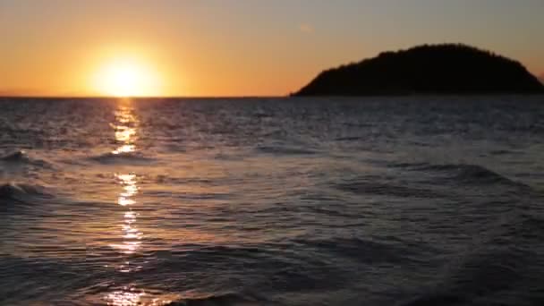 Okyanus Avustralya Yukarıda Güzel Gün Batımı — Stok video