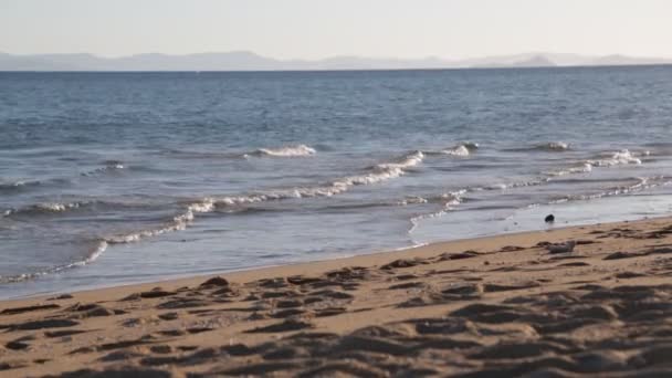 Όμορφη Θέα Των Κυμάτων Στον Ωκεανό Και Την Παραλία — Αρχείο Βίντεο