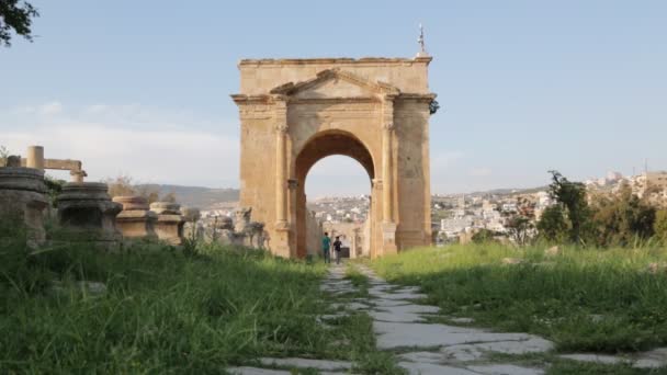 Antike Archäologische Stätte Klassisches Erbe Jordanien — Stockvideo