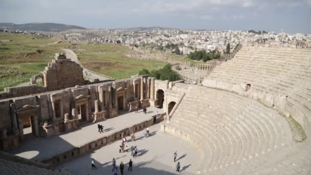 Sitio Arqueológico Antiguo Patrimonio Clásico Jordania — Vídeo de stock