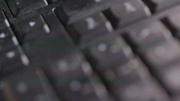 Close View Black Keyboard Background — Stock Video