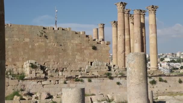 Antique Archaeological Site Classical Heritage Jordan — Stock Video