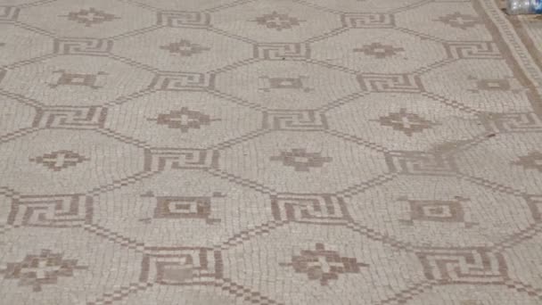 Antika Keramiska Romersk Dekorativa Mosaik — Stockvideo