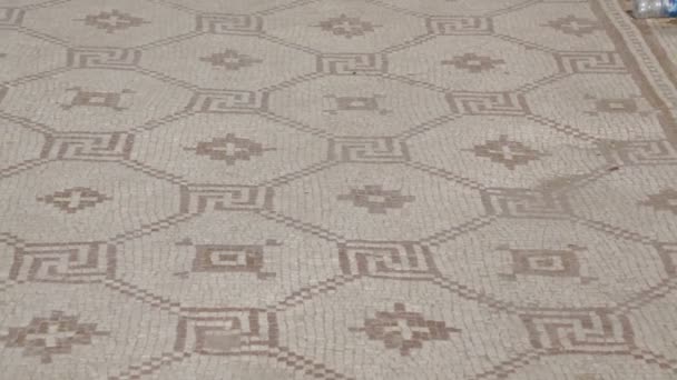 Antico Mosaico Decorativo Ceramica Romana — Video Stock