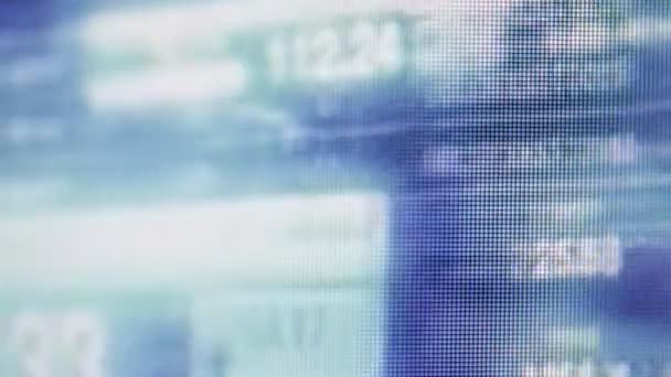 Detailní Zobrazení Čísel Dat Obrazovce Počítače Kód Pozadí — Stock video