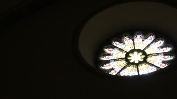 Bina Antik Katolik Din Talya Gül Pencere Manzara Görüntüleri — Stok video