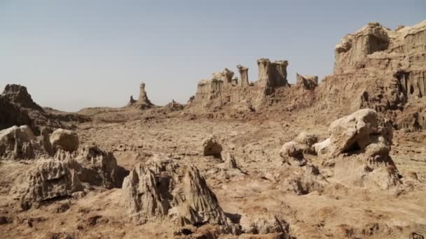 Scenic View Salt Hills Clear Sky Ethiopia — Stock Video