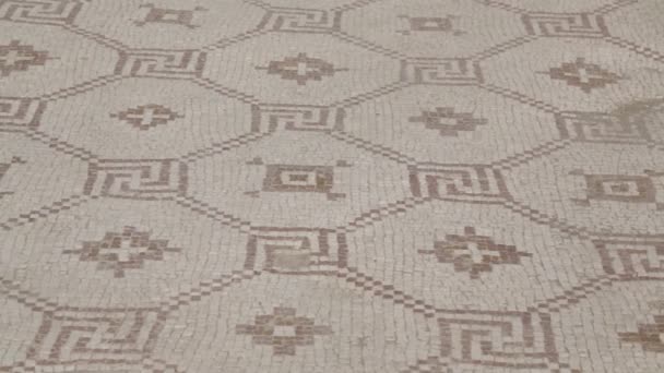 Antique Ceramic Roman Decorative Mosaic — Stock Video