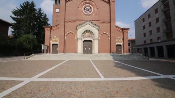 Malerische Ansicht Der Alten Schönen Katholischen Kirche Italien — Stockvideo