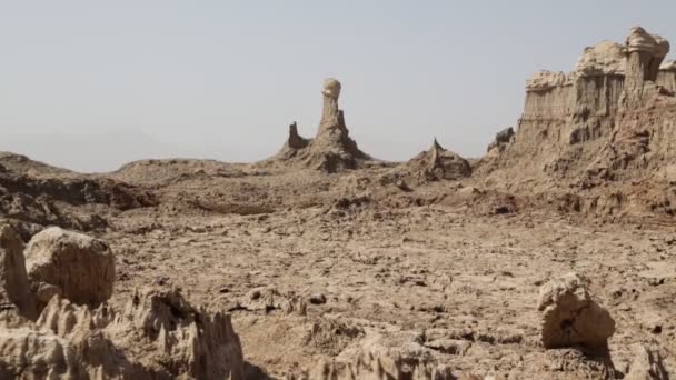 Doğal Görünümü Etiyopya Açık Gökyüzü Tuz Hills — Stok video