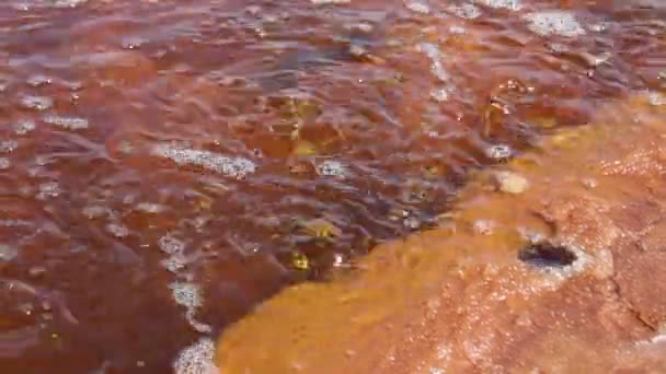 Vista Panorâmica Água Fervente Lago Negro Etiópia — Vídeo de Stock