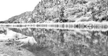 Avustralya natuarl kings Kanyon ve nehir kenarında doğa dağ