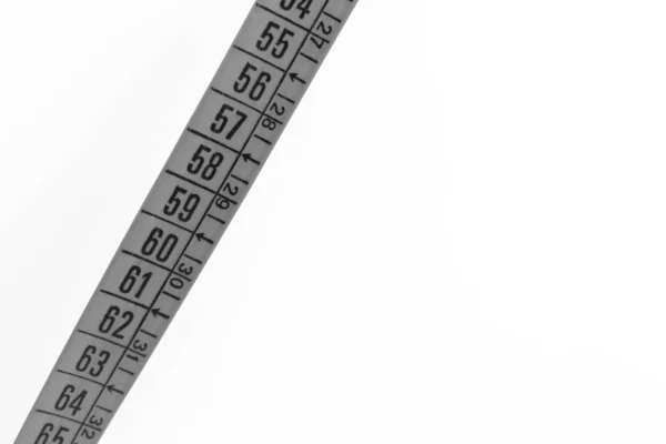 Blur Red Tape Measure White Light Concept Diet Lenght Tool — Stock Photo, Image