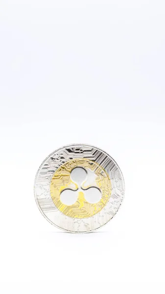 White Background Copy Space Coin Ripple Concept Future Investmen — Stock Photo, Image