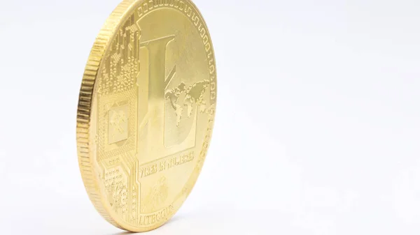 Fondo Blanco Espacio Copia Moneda Litecoin Como Concepto Futuro Los —  Fotos de Stock