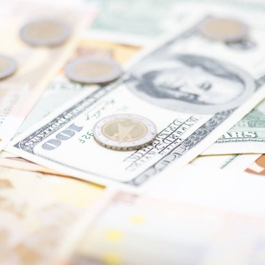 dolar euro ve sikke para arka plan bulanık gibi farklar başarı refah ve işletme kavramı