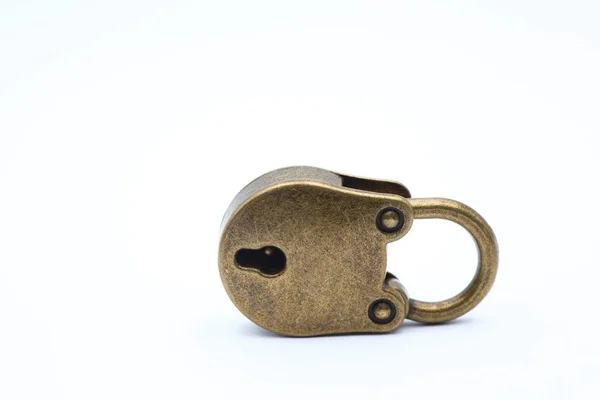 White Background Copy Space Padlock Concept Security Protectio — Stock Photo, Image