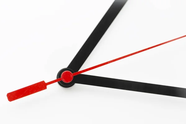 Blur White Background Clock Red Arrow Concept Waste Time Work — Stock Photo, Image