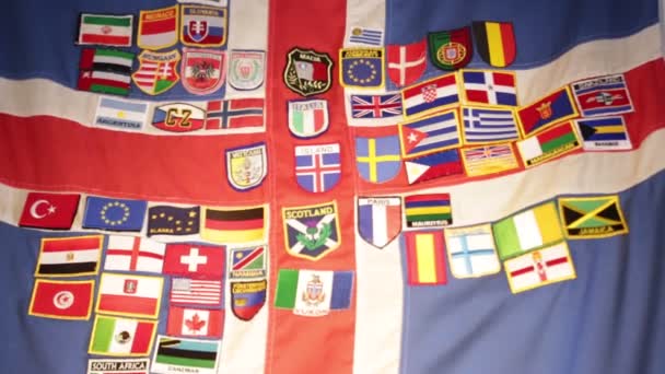 Iceland Flags Lots Patches — Stock Video