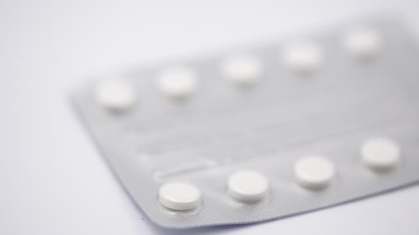 Blister Tabletkami Białym Tle Jak Pojęcie Zdrowia Życia — Wideo stockowe