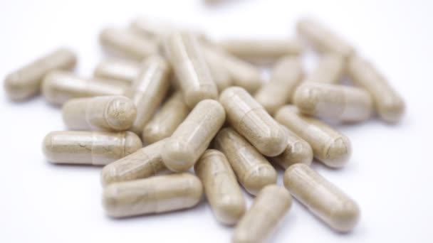 Χάπια Και Φάρμακα Λευκό Φόντο Όπως Έννοια Της Υγείας Και — Αρχείο Βίντεο