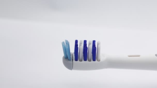 Pasta Dental Cepillo Dientes Eléctrico Concepto Limpieza Salud — Vídeo de stock