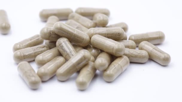 Χάπια Και Φάρμακα Λευκό Φόντο Όπως Έννοια Της Υγείας Και — Αρχείο Βίντεο