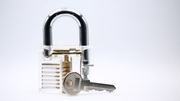 Cadenas Avec Clé Concept Sécurité Protection — Video