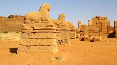 Afrika sudan naqa çölün ortasında siyah Firavunlar antik Tapınağı