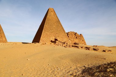in africa sudan napata karima the antique pyramids of the black pharaohs in the middle of the deser clipart