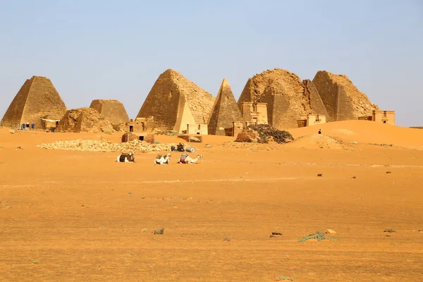 África Sudan Meroe Antigas Pirâmides Dos Faraós Negros Meio Deser — Fotografia de Stock