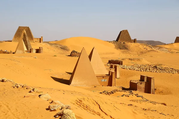 Africe Súdán Meroe Antické Pyramidy Černých Faraonů Uprostřed Poušti — Stock fotografie