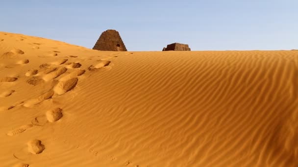 Antiguo Templo Faraones Negros Desierto Del Sahara — Vídeos de Stock