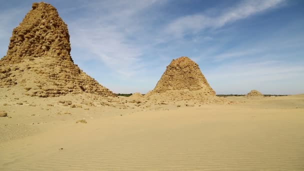 Starožitný Chrám Černých Faraonů Poušti Sahara — Stock video