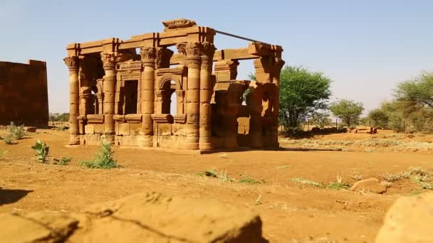 Antike Tempel Schwarzer Pharaonen Der Sahara Wüste — Stockvideo