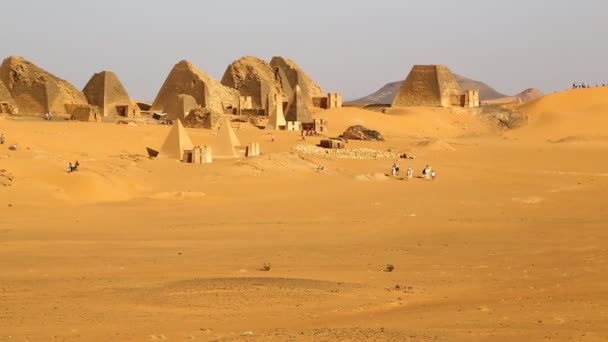 Antieke Tempel Van Zwarte Farao Saharawoestijn — Stockvideo