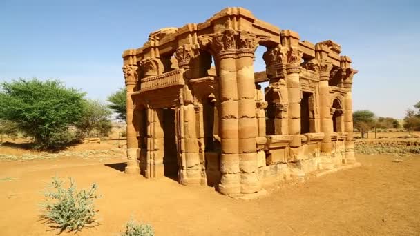 Antiguo Templo Faraones Negros Desierto Del Sahara — Vídeos de Stock