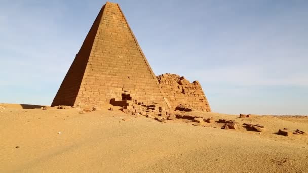 Antika Tempel Svarta Faraonerna Saharaöknen — Stockvideo