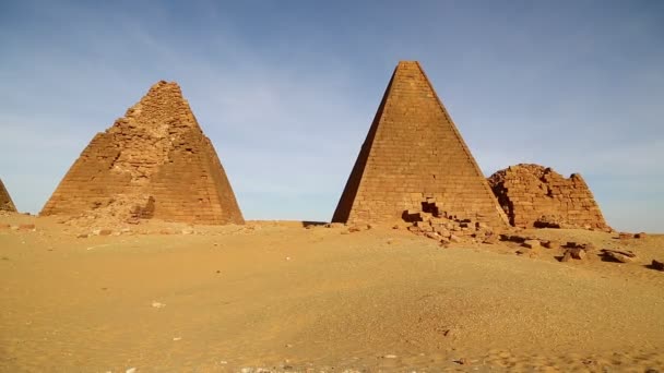 Antique Temple Black Pharaohs Sahara Desert — Stock Video