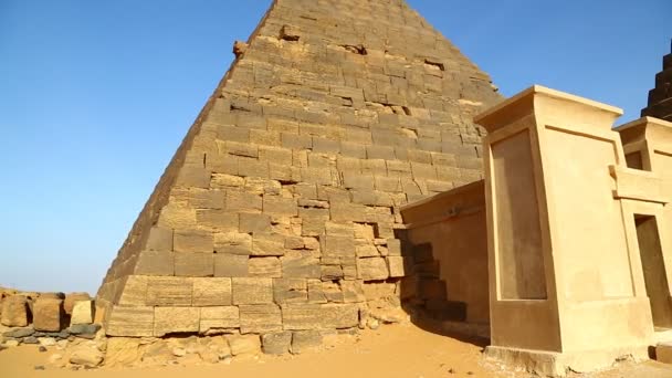 Antike Tempel Schwarzer Pharaonen Der Sahara Wüste — Stockvideo