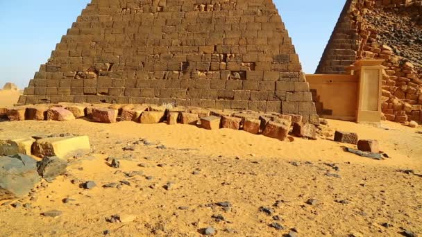 Antique Temple Black Pharaohs Sahara Desert — Stock Video