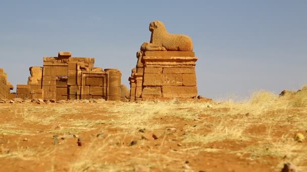 Antico Tempio Dei Faraoni Neri Nel Deserto Del Sahara — Video Stock