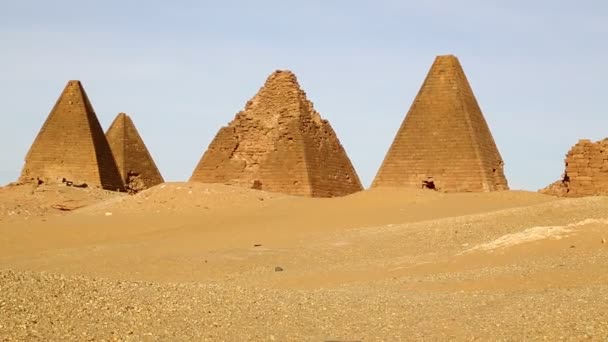 Antika Tempel Svarta Faraonerna Saharaöknen — Stockvideo