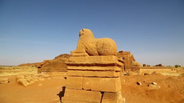 Unbekannte Der Nähe Des Antiken Tempels Schwarzer Pharaonen Der Sahara — Stockvideo