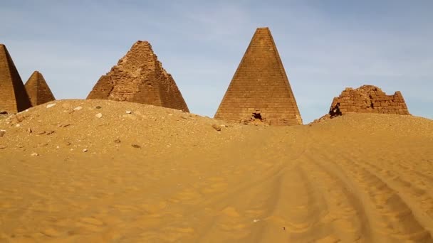 Antikke Tempel Sorte Faraoer Sahara Ørken – Stock-video