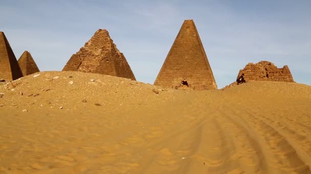 Antieke Tempel Van Zwarte Farao Saharawoestijn — Stockvideo