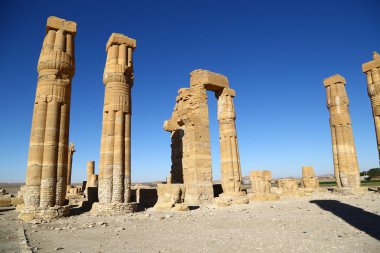 Afrika sudan soleb çöl ortasında siyah Firavunlar antik Tapınağı