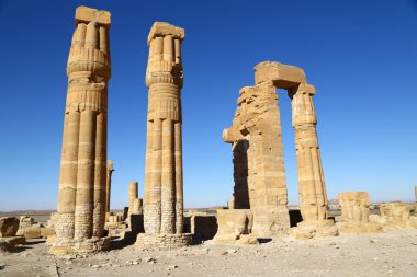 Afrika sudan soleb çöl ortasında siyah Firavunlar antik Tapınağı