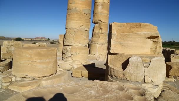 Antico Tempio Dei Faraoni Neri Nel Mezzo Del Deserto Berenice — Video Stock